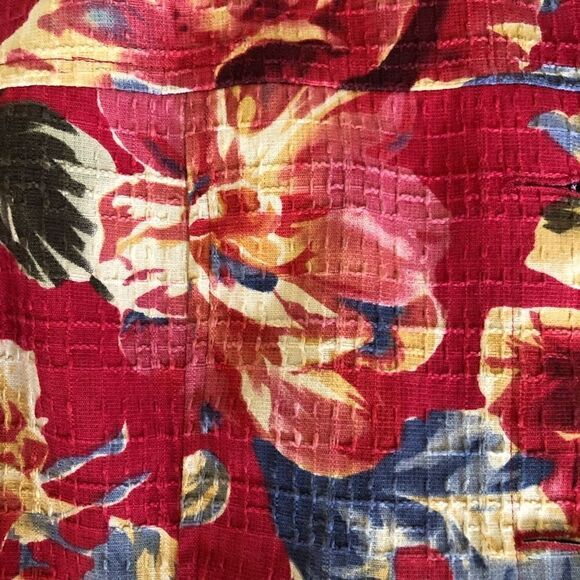 Coldwater Creek Red Floral Print Cotton Cottagecore Jacket Size PM - Picture 7 of 14
